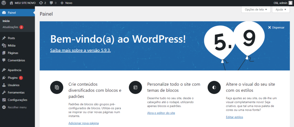 WordPress novo