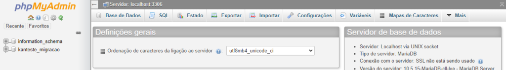 Banco de dados no PHPMyAdmin