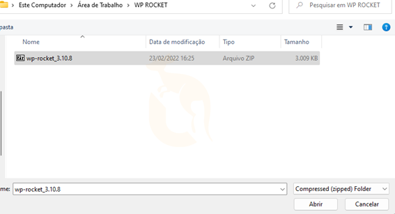 Enviar plugin wp rocket