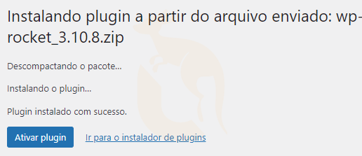 Ativar plugin wp rocket