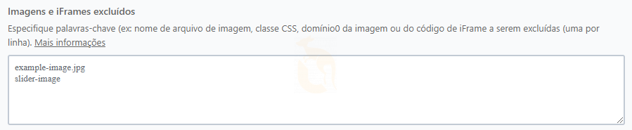 Iframes e imagens excluídos WP Rocket WordPress