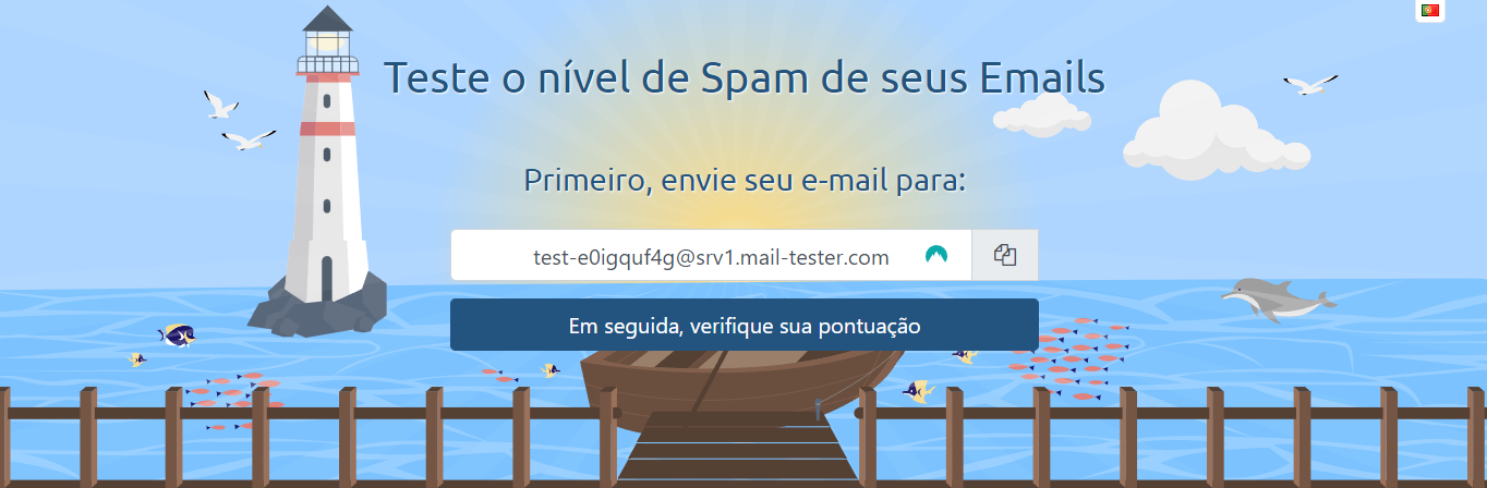 Mail tester para checar pontuação de SPAM