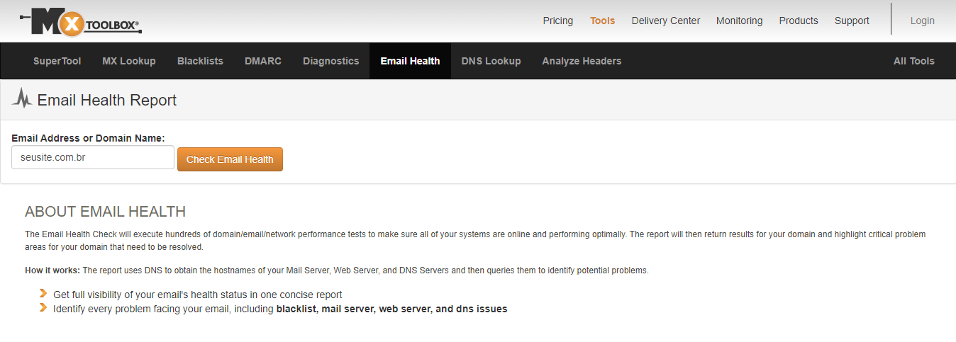MX Toolbox email health