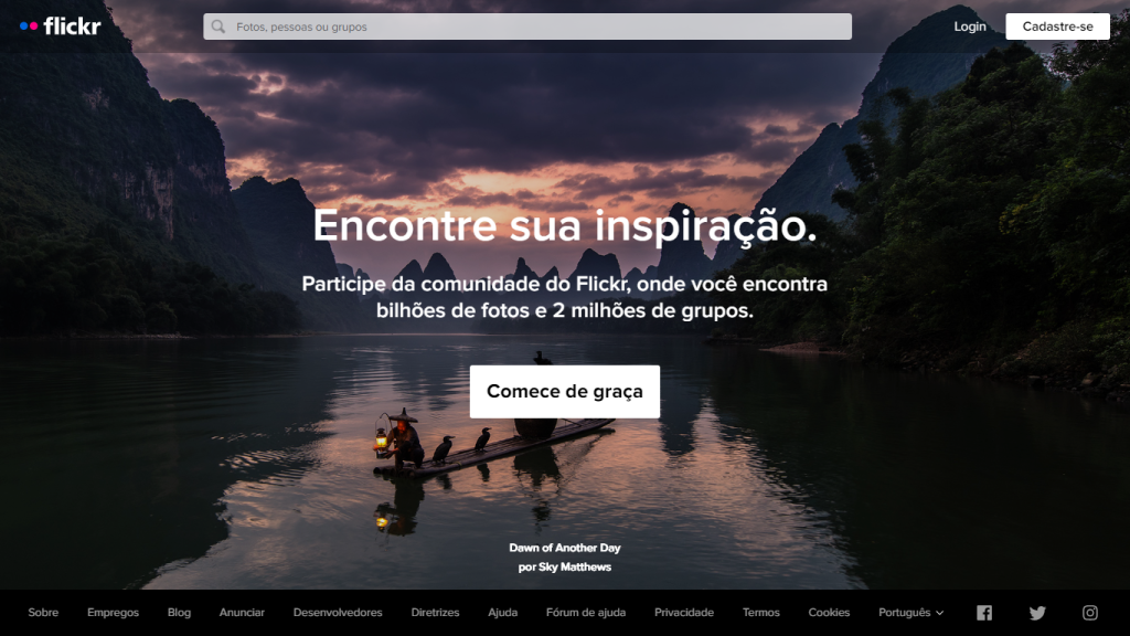 Interface do Flickr