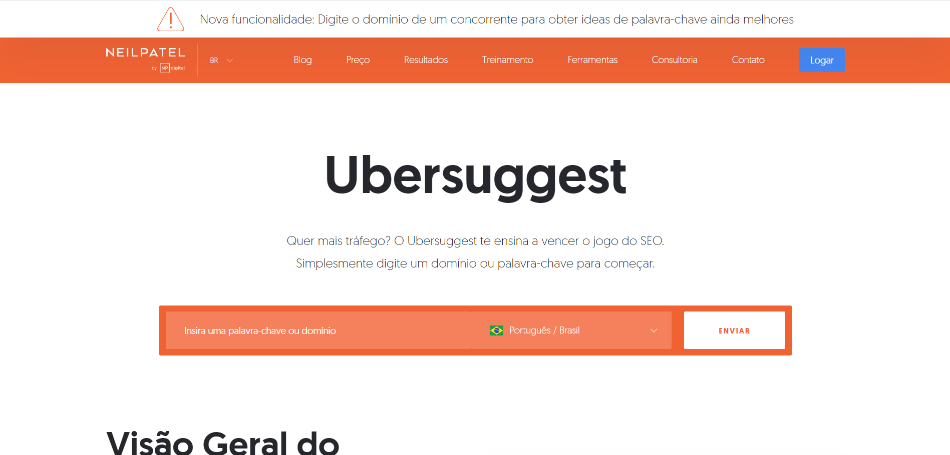 Ubersuggest - Ferramenta para monitorar tráfego