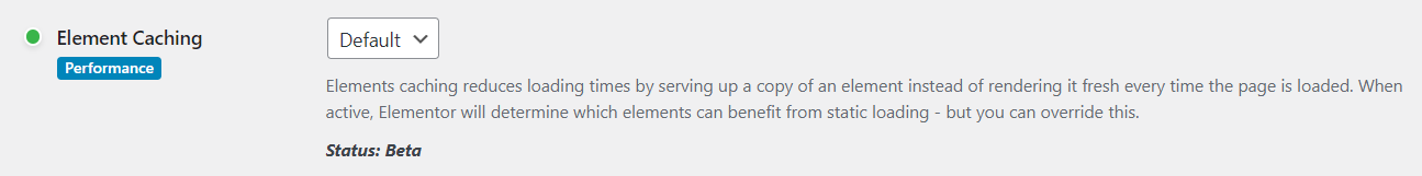 Element Cache Elementor
