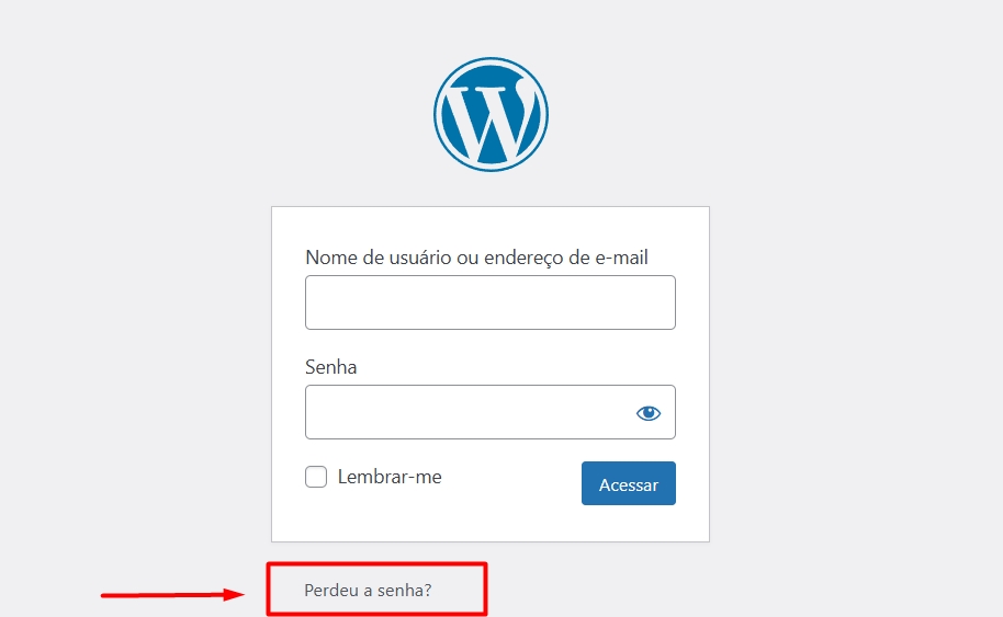 Botao wordpress perdeu a senha recuperar recuperacao