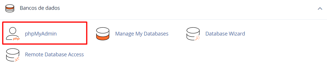 phpMyAdmin no cPanel