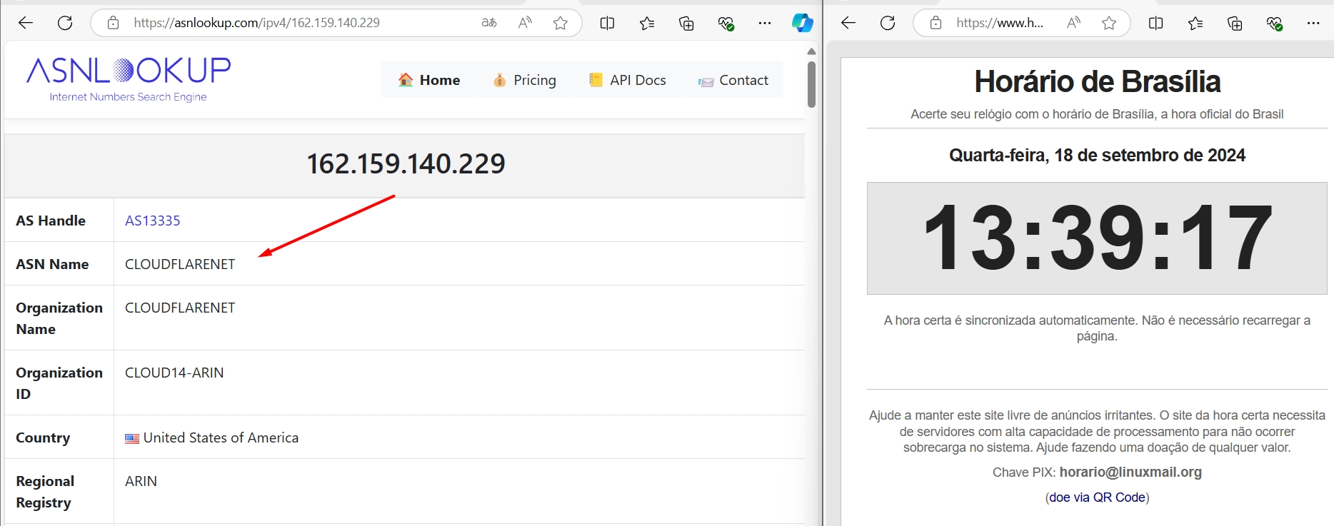 ASN IP x twitter dns1 CloudFlare