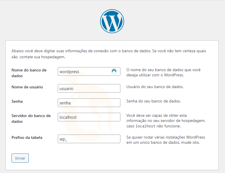 Configuração WordPress