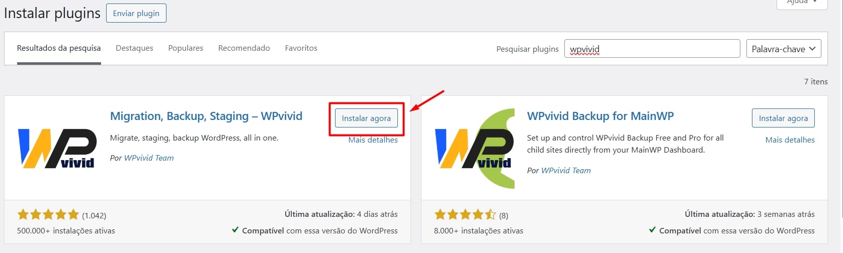 Instalar plugin WordPress wpvivid para backup restauracao migracao