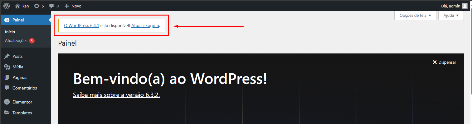 Atualizar WordPress para versão 6.4.1